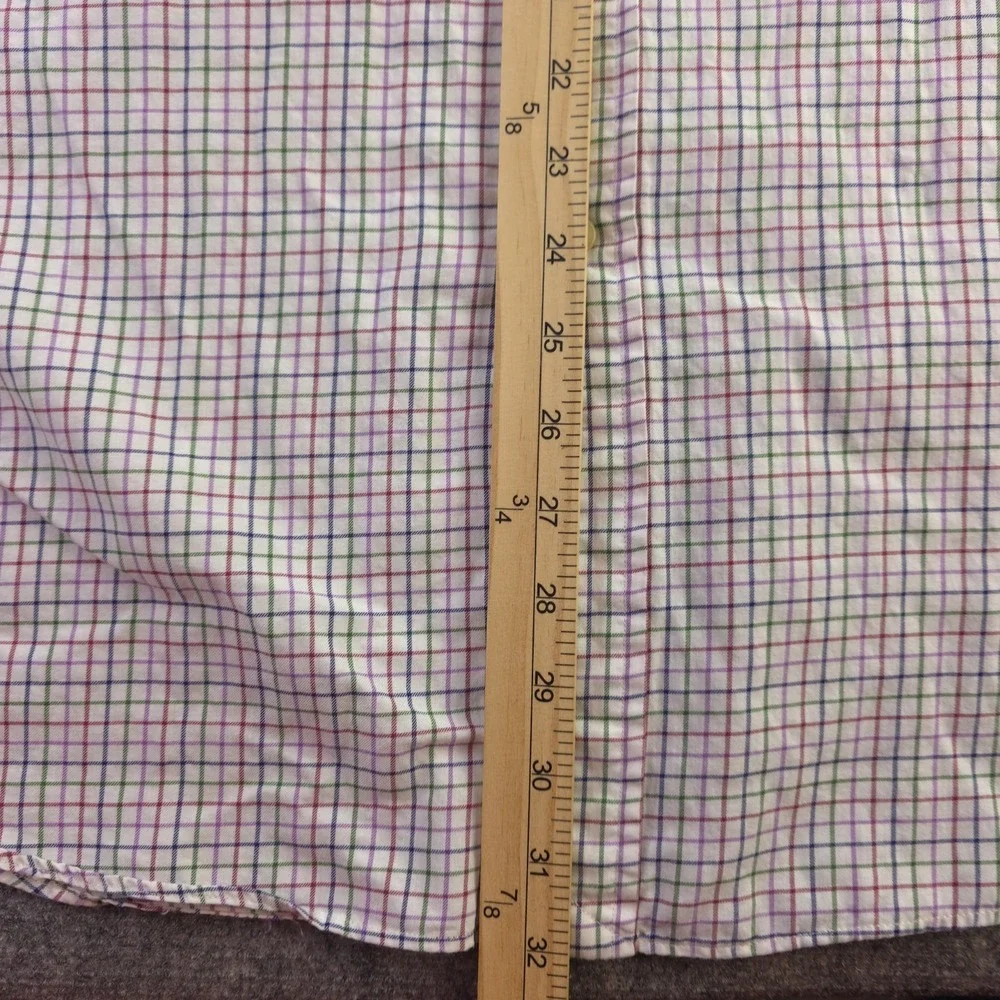 Polo Ralph Lauren Shirt 2XL White Multicolor‎ Check Long Sleeve Button Up Pony